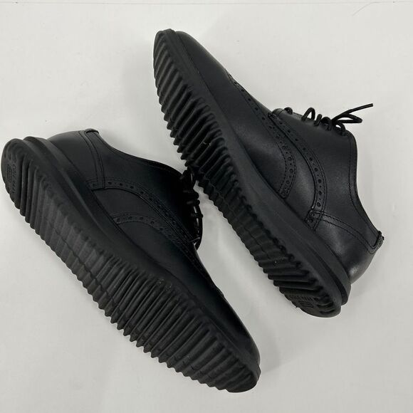 NWT Cole Haan C36938 Black Leather Wingtip LaceUp Brogues Shoes 11 1/2 M - Picture 4 of 6